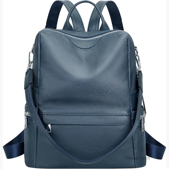 Genuine Leather Backpack Purse with Multiple Pockets, Adjustable Strap main image 5